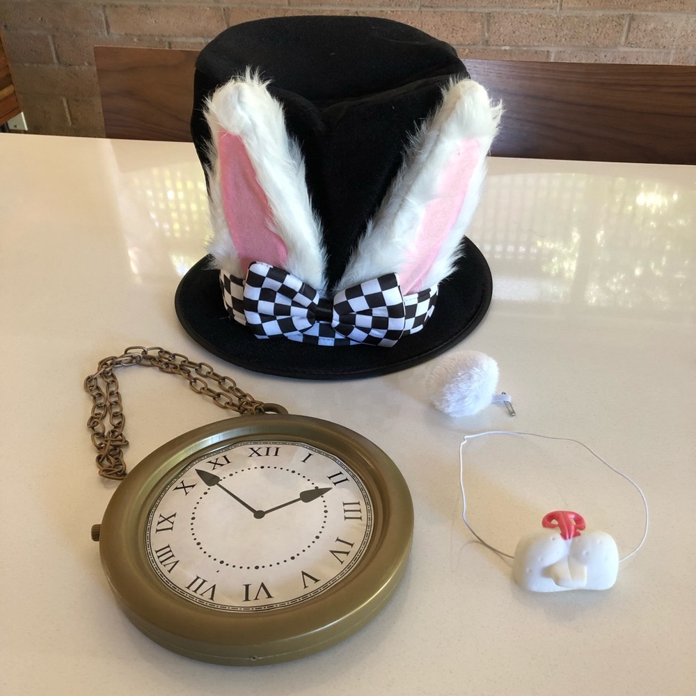 White rabbit costume accessories